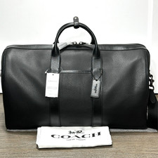 Borsone Coach Gotham 45 in pelle nera CV957 borsa palestra nuovo con etichetta