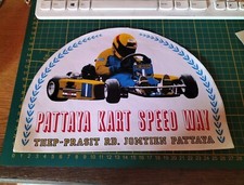 Adesivo Vintage Sticker Kleber Pattaya Kart Speed Way Go Kart Molto Grande