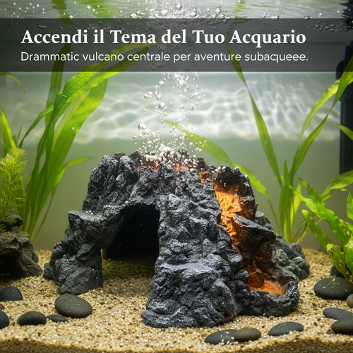 Decorazione acquario vulcano - decorazione,