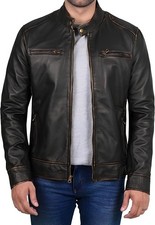 Giubbotto pelle uomo nero