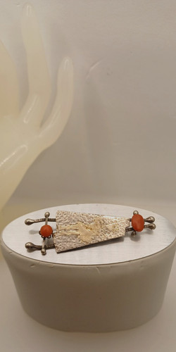 Argento corallo spilla - e,