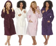 Vestaglia da notte donna in morbido pile con cappuccio e coccole taglie forti