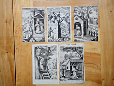 1664-Cinque incisioni di RUPHONUS (GIACOMO RUFFONI)-Padova-Venezia-Veneto+