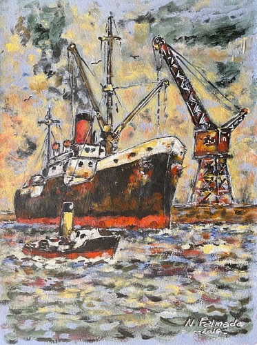 Nave mercantile partenza per - nave,