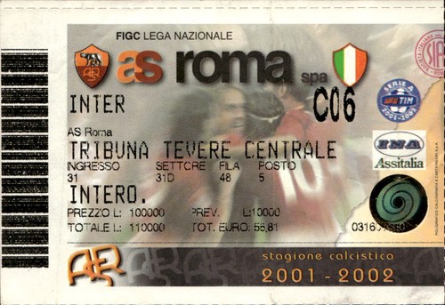 Biglietto stadio roma - biglietto, vs