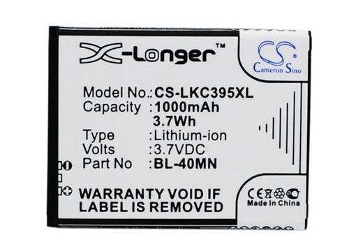 Replacement battery for - for, lg
