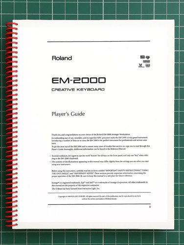 Roland 2000 manuale del - roland, —