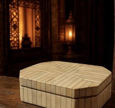 Antica Scatola Intarsiata In Osso Anni 20 30 Porta Lettere Da Scrittoio