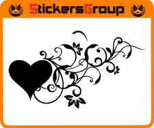 ADESIVO CUORE FIORI PER MOTO AUTO SCOOTER TUNING