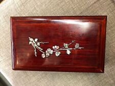 Porta Gioielli In Legno Colore Ciliegio Con Intarsi In Smalto Madreperla……