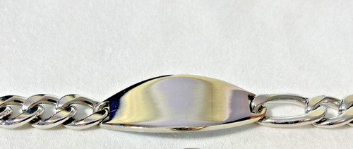 Bracciale figaro acciaio - id,