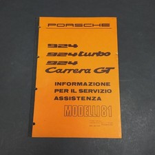 Manuale Informazioni per il servizio assistenza vetture Porsche 924 modelli 81