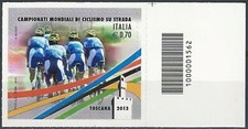 2013 Italia Ciclismo 0,70 varietà rosa codice a barre Cat. Unif. 3468cba
