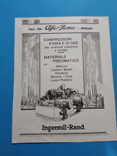 PUBBLICITA' 1931 ALFA ROMEO COMPRESSORI  GAS ARIA INGERSOLL-RAND ADVERT  WERBUNG