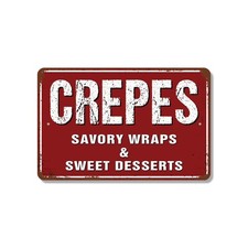 Crepes Street Sign Flip Fold