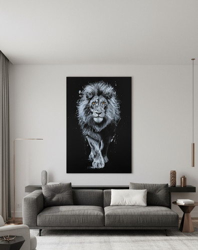 Regal lion dipinto a olio - dipinto,