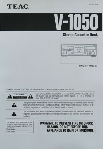 Teac 1050 nastro cassetta - v-1050,