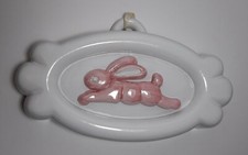 Grande Vecchia Formella THUN Lene Coniglio Rosa cm 34 Rara Fuori Produzione Roge