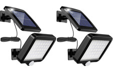 2X FARO FARETTO LED ESTERNO 30W A ENERGIA SOLARE LUCE GIARDINO SENSORE MOVIMENTO