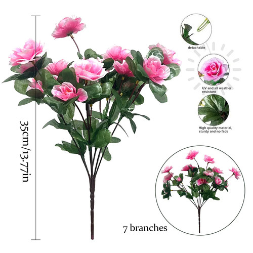 2pcs artificiale rosso azalea - 2pcs,