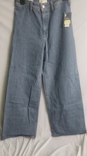 Jeans donna gamba larga blu