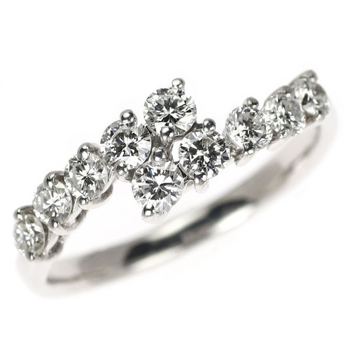 Anello con diamanti k18wg - anello,