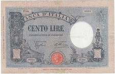 100 lire azzurrino periziato - lire,