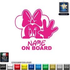 Bebè a bordo adesivo sticker baby on bord MINNIE bimba a bordo PERSONALIZZATO 