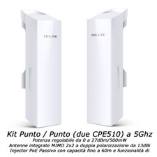 ACCESS POINT 500mW 300Mbps 5Ghz KIT 2 x CPE510 CPE WIFI WIRELESS AP , lunghe dis