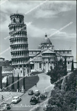 bo581 cartolina pisa citta' torre pendente e abside del duomo