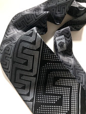 GIANNI VERSACE VINTAGE ANNI '90 BAROCCO GRECO CHIAVE CRAVATTA PUNTI ITALIA AR...