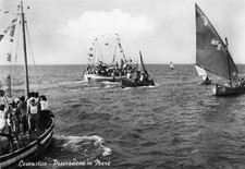 CARTOLINA CESENATICO FORLI' PROCESSIONE IN MARE VIAGG.1955