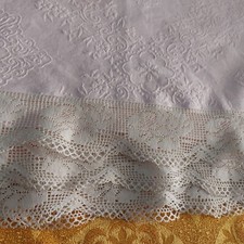 Antico copriletto matrimoniale in cotone piquet rosa cm254x216