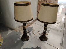 coppia 2 Lampade vintage antiche abat jour ferro bronzo? angeli putti cherubini