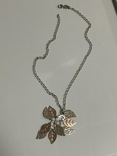 COLLANA DONNA TSC GIOIELLI  ARGENTO FOGLIE ARGENTO ROSE'  Sterling  Silver GR 10