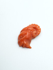 ANTICO CIONDOLO CAMEO ARIETE DI CORALLO ROSSO SANGUE DI SARDEGNA CORALLO CAMMEO