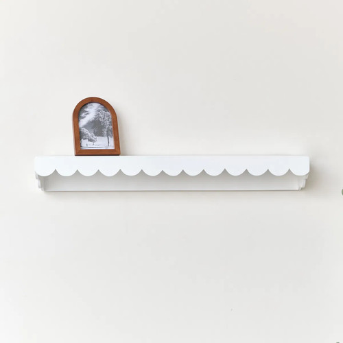 White scalloped wall storage - wall,