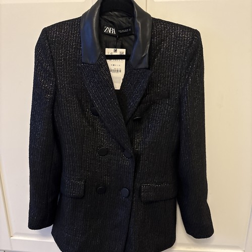 Blazer doppiopetto zara nero - zara,