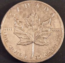 CANADA MONETA ARGENTO 1 ONCIA 1989 FOGLIA D'ACERO-REGINA ELISABETTA II A 37 ANNI