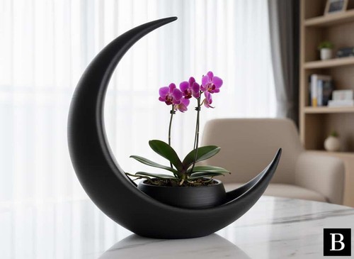Decorazione mezzaluna con vaso - decorazione,