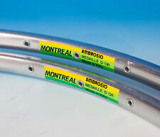2x CERCHI AMBROSIO MONTREAL SILVER 32H NOS TUBULAR RIMS NEW NUOVI 32 Fori