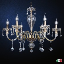 LAMPADARIO IN CRISTALLO ORO