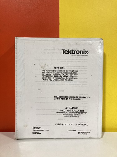 Tektronix 070 2862 492 - tektronix, 492/492p