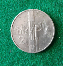 NUMISMATICA MONETE BUONO LIRE 2 FASCIO LITTORIO VITTORIO EMANUELE II FASCISMO