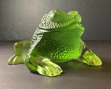Lalique Green Frog Damaged 1