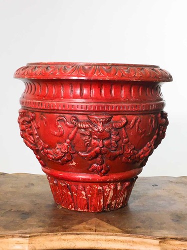 Vaso terracotta decoro - , festoni