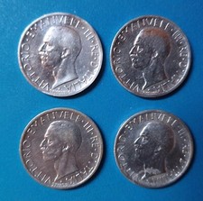 Lotto 4 monete da Lire 5 Ag