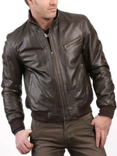 Giacca Uomo Pelle Bomber Biker