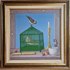 Enzo BELLINI, Acrilico su tela 2001,  cm. 45x45 "Gabbia" archivio: (EB954)