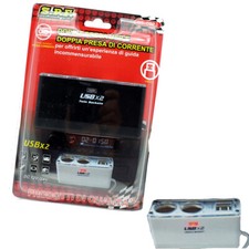 Caricabatterie auto accendisigari 60W smartphone 2 prese USB 5V fusibile tablet